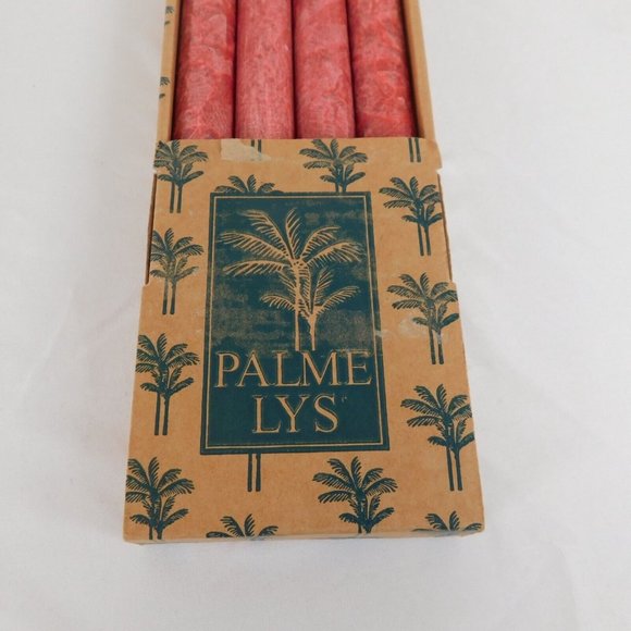 4 Palmlights 9" Taper Candles Red Non-Drip Soot-Free Palmelys Bright Lights Open - Picture 3 of 6